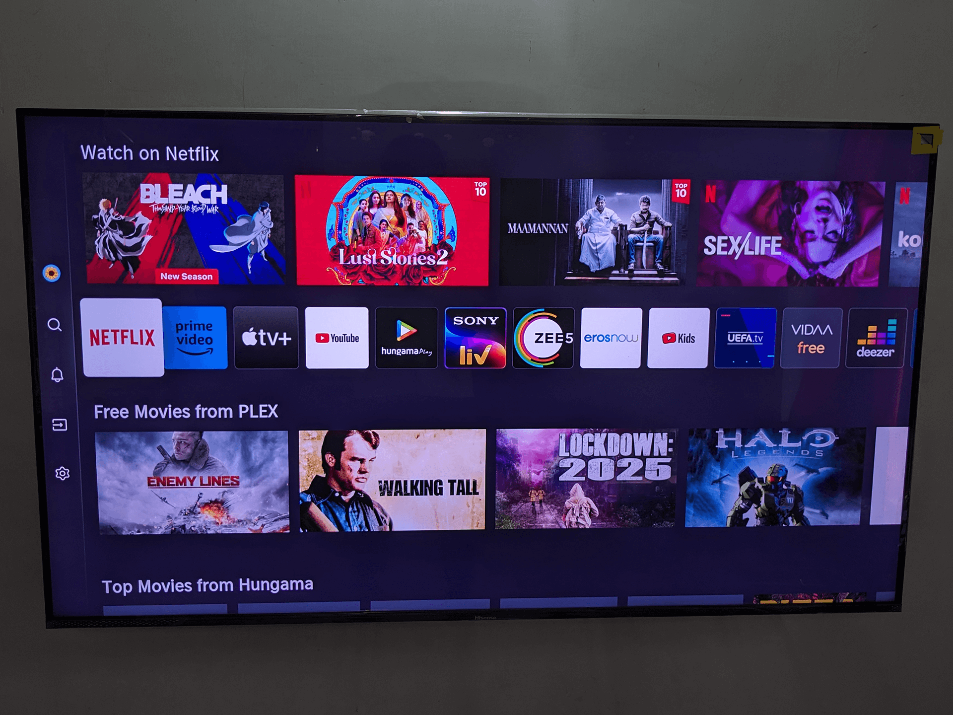 Vidaa OS on Hisense Tornado E7K Pro QLED Gaming TV is super-smooth and fast with 3GB RAM